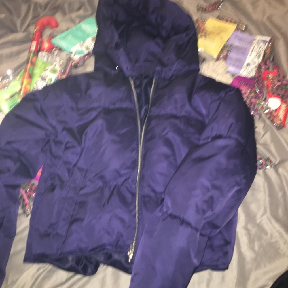 purple navy puffer